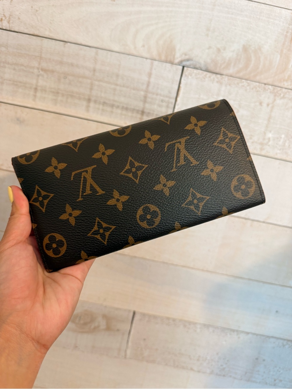 Louis Vuitton Brown Monogram Continental Wallet with Red Flower Accent - Picture 11 of 11